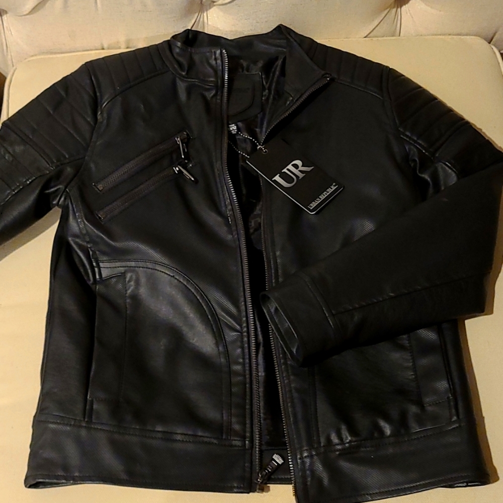 Black leather jacket